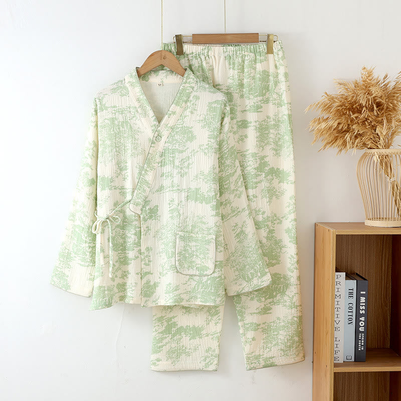 Blødt muslin pyjamas sæt i tre farver