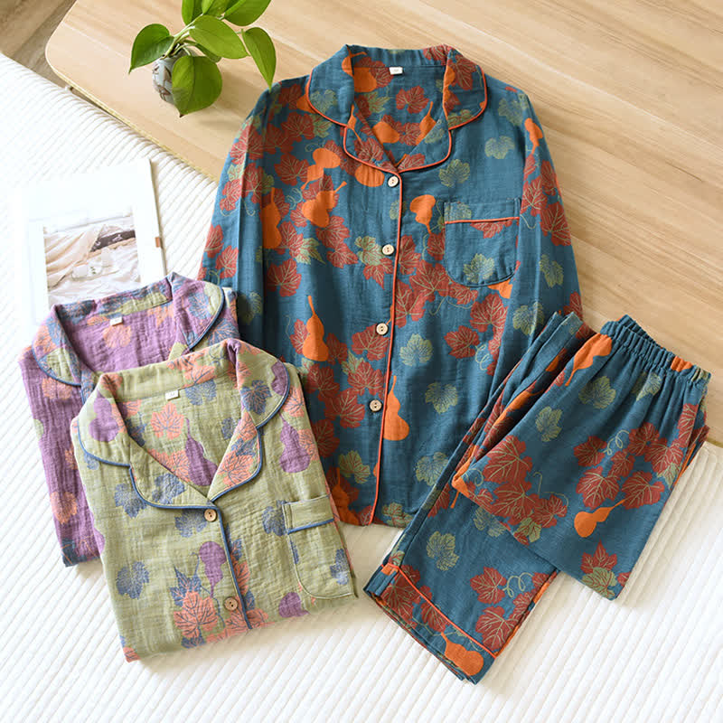 Hyggesæt dame i bomuld med jacquard-mønster – komplet look
