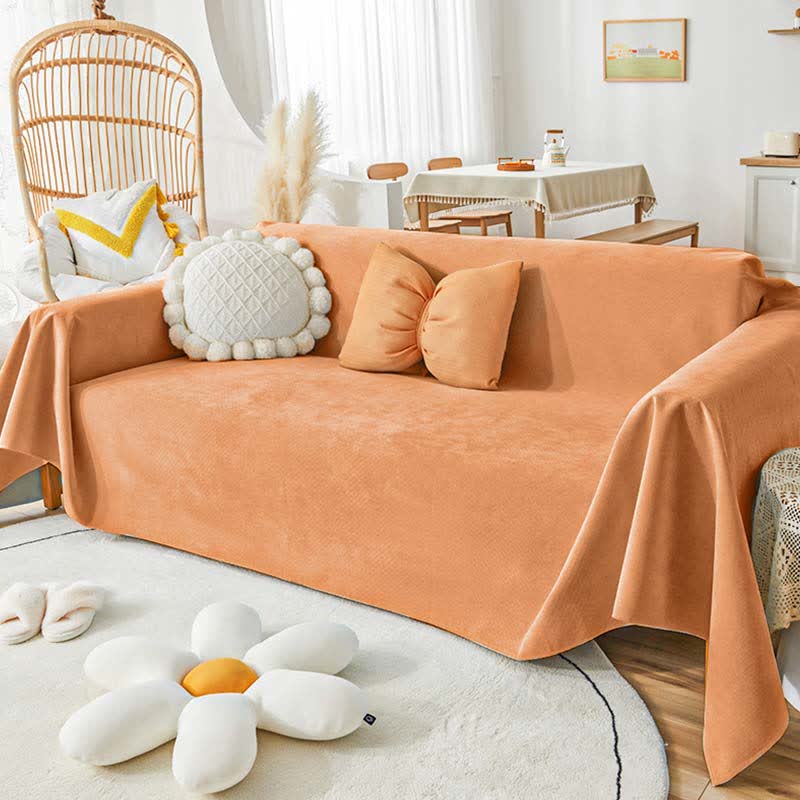 Sofabeskytter i orange farve – 180 x 420 cm