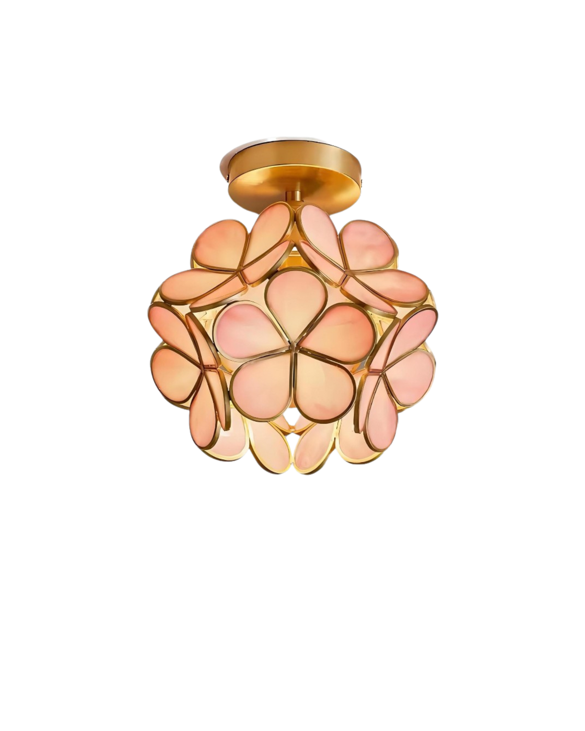 LED-loftlampe med blomsterdesign og varm belysning
