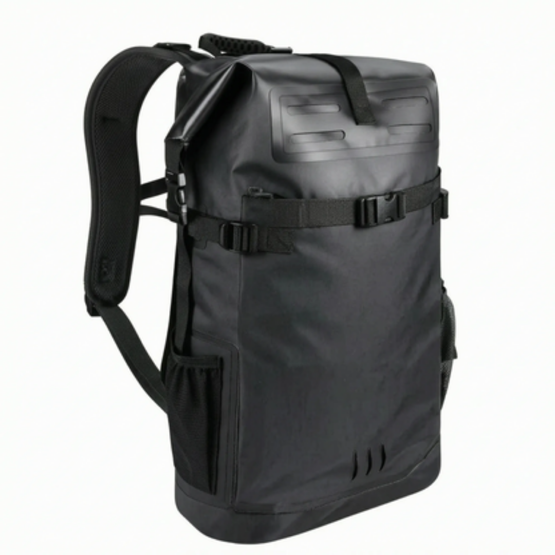 Vandtæt rolltop-rygsæk i sort – 35 liter til outdoor og rejser
