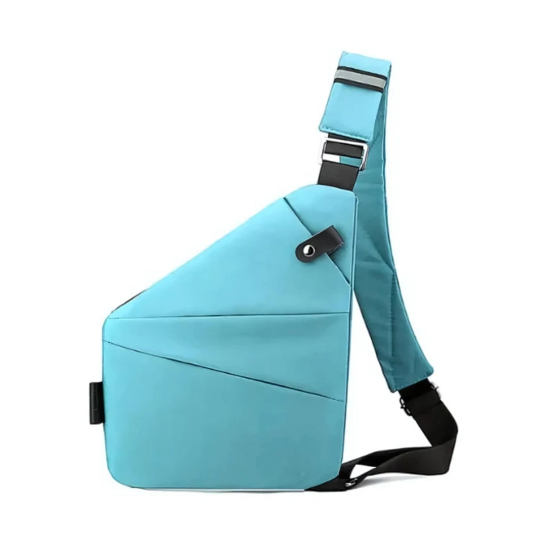 Crossbody taske i blå farve med slidstærkt materiale