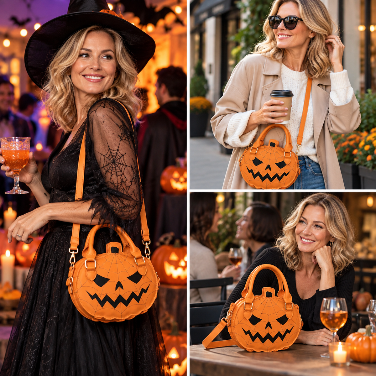 Halloween håndtaske set fra siden