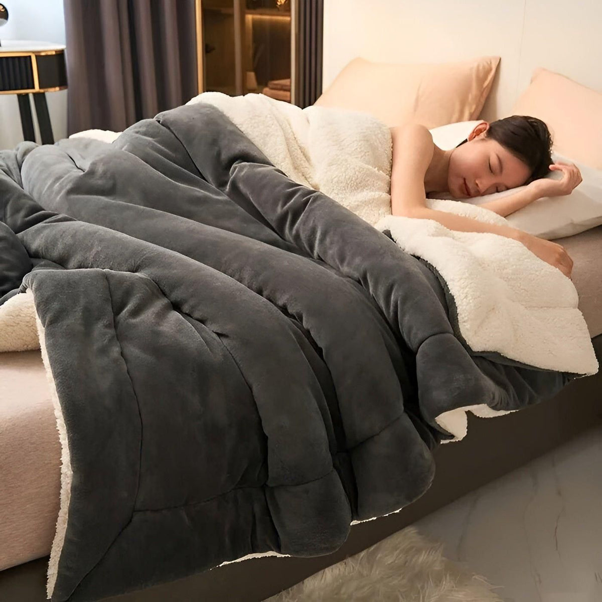 DoubleComfort Tæppe – Hyggeligt, Varmt Dobbeltlaget Fleeceplaid