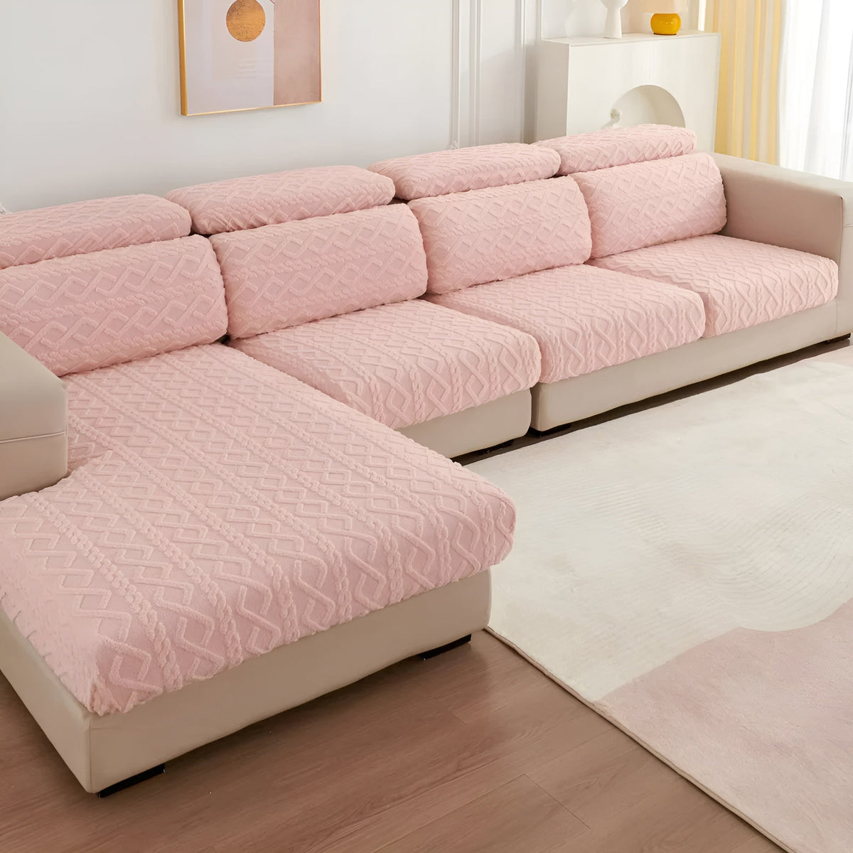 Fløjl Sofabetræk med Diamantmønster – Elegant Beskyttelse til Sofaer, Ideel til Hjem med Børn og Kæledyr 6