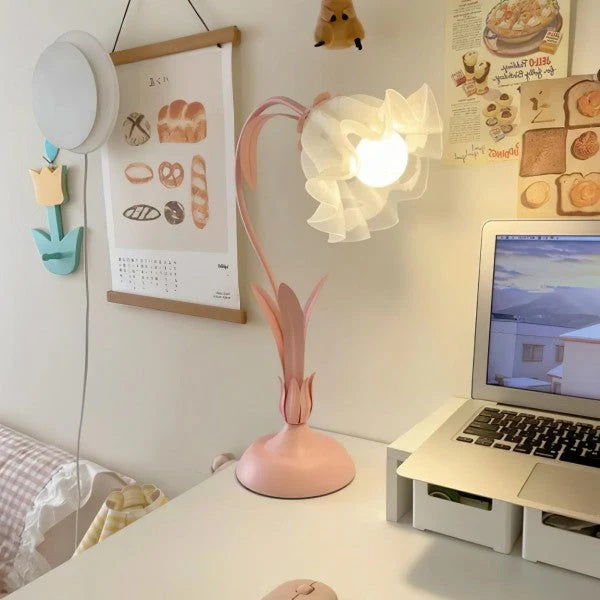 E27 pærefatning på blomst bordlampe