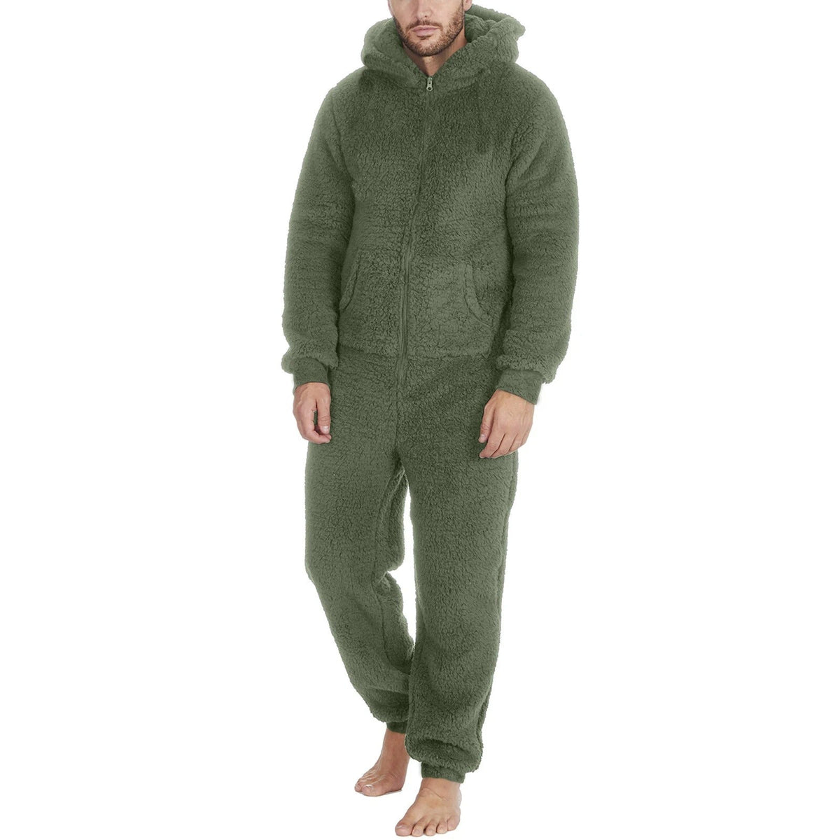 Teddy onesie til mænd i forskellige farver - sort, grå, grøn