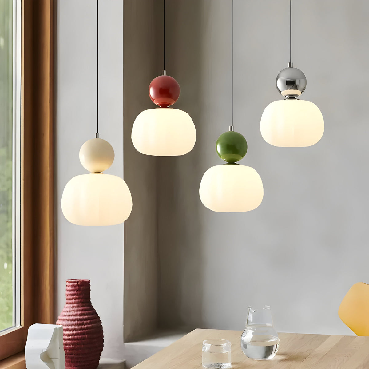 Solar-Powered Elegance: Mjørik Nordic Cream Pendant Lamp** **Meta Title:** Eco-Friendly Solar Pendant Lamp for Outdoor Spaces - Lioren