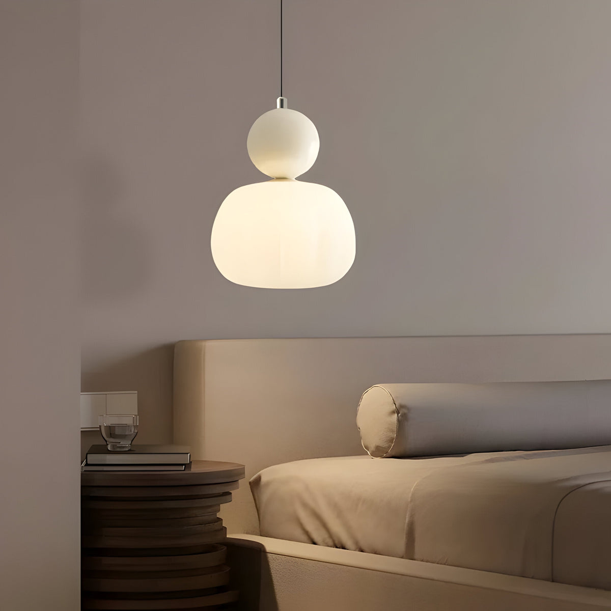Solar-Powered Elegance: Mjørik Nordic Cream Pendant Lamp** **Meta Title:** Eco-Friendly Solar Pendant Lamp for Outdoor Spaces - Lioren