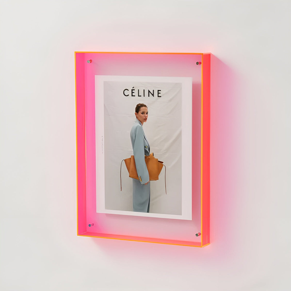 Akryl fotoramme 16x21 cm i lysende rød – neon retro-design