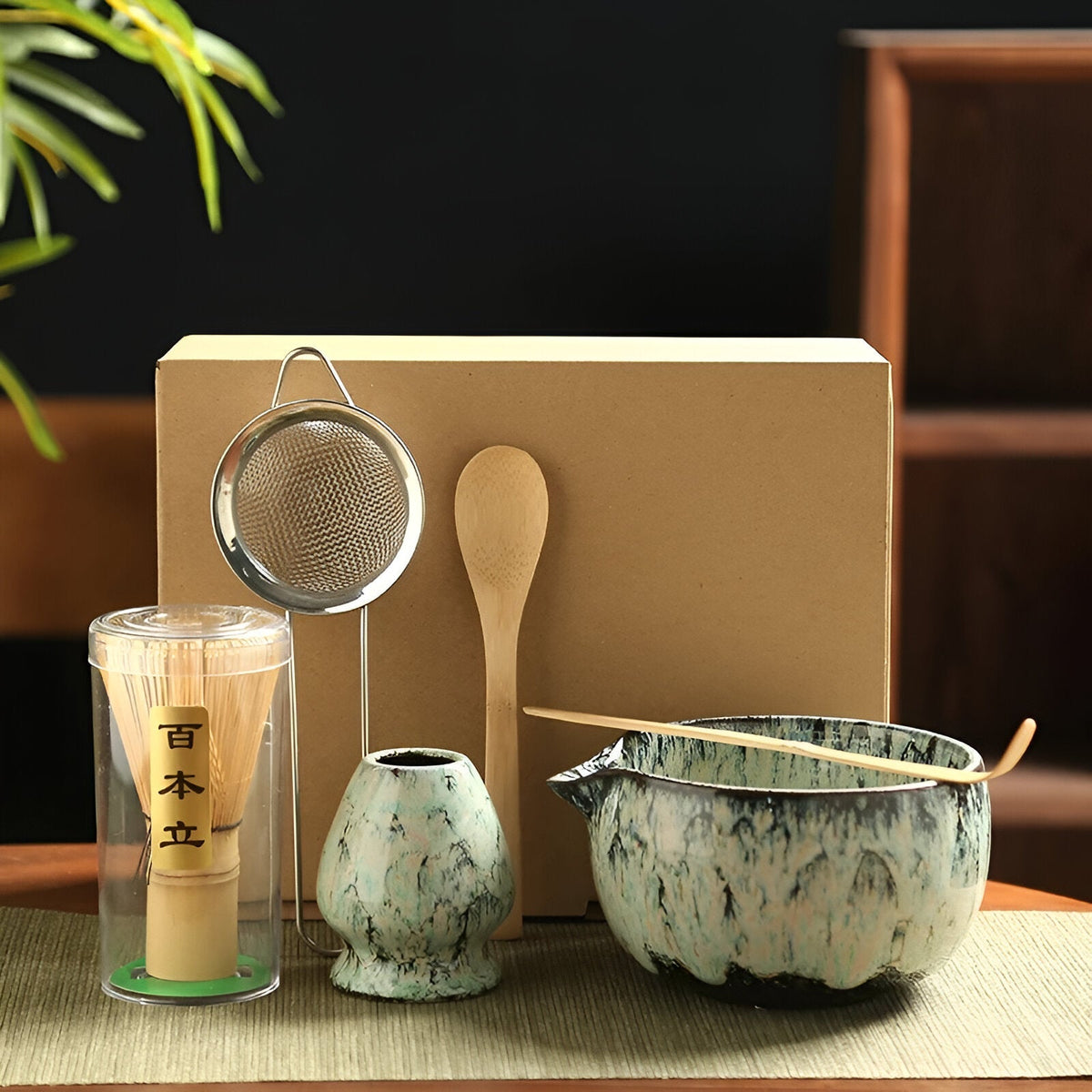 Matcha-tesæt i lys cyan – komplet sæt til japansk te