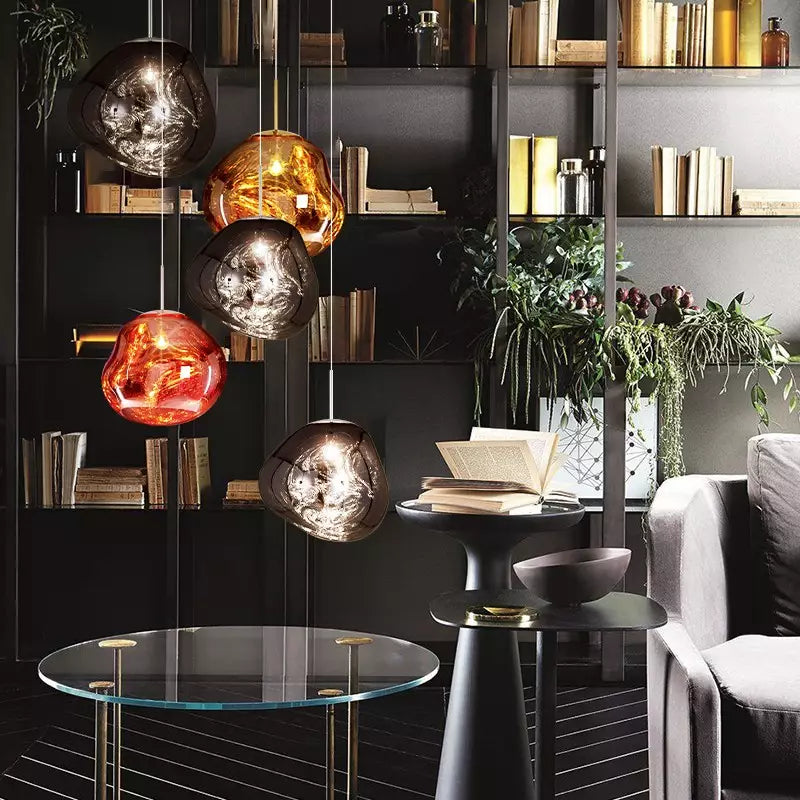 Organisk loftlampe dia 38 cm i interiørmiljø