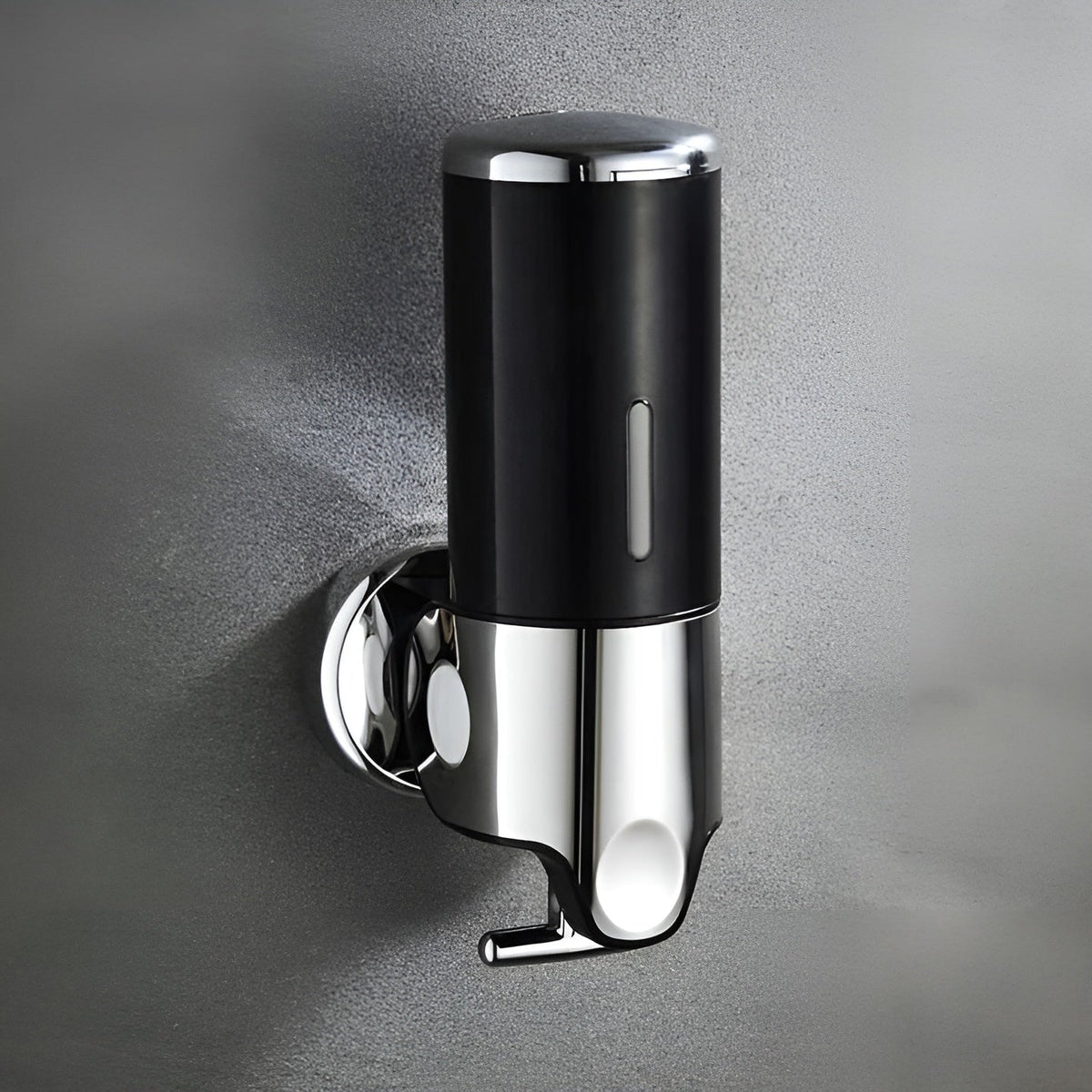 Vægmonteret sæbedispenser, 1 stk., Sort – elegant sæbedispenser med marmorlook