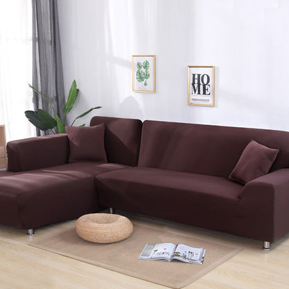 Elastisk sofabetræk i kaffebrun til 4-personers sofa, 235–300 cm