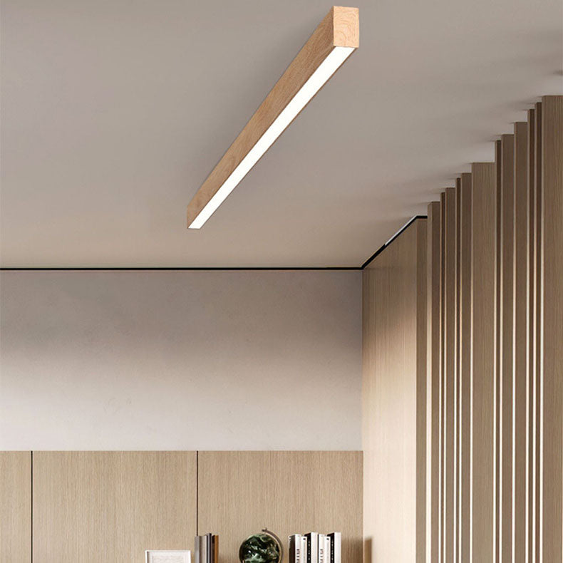 Loftlampe i træ og aluminium – produktdetalje