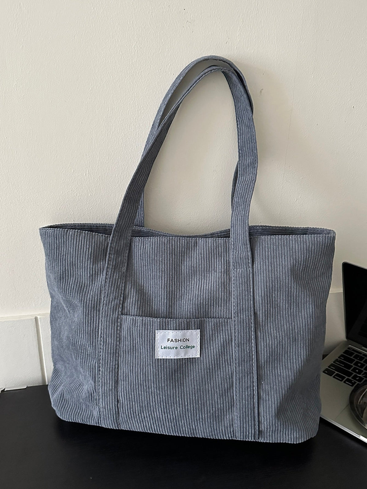 Brun corduroy tote bag – retro design