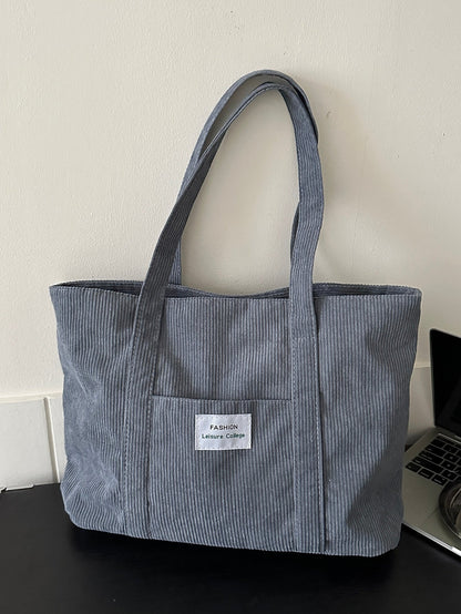 Brun corduroy tote bag – retro design