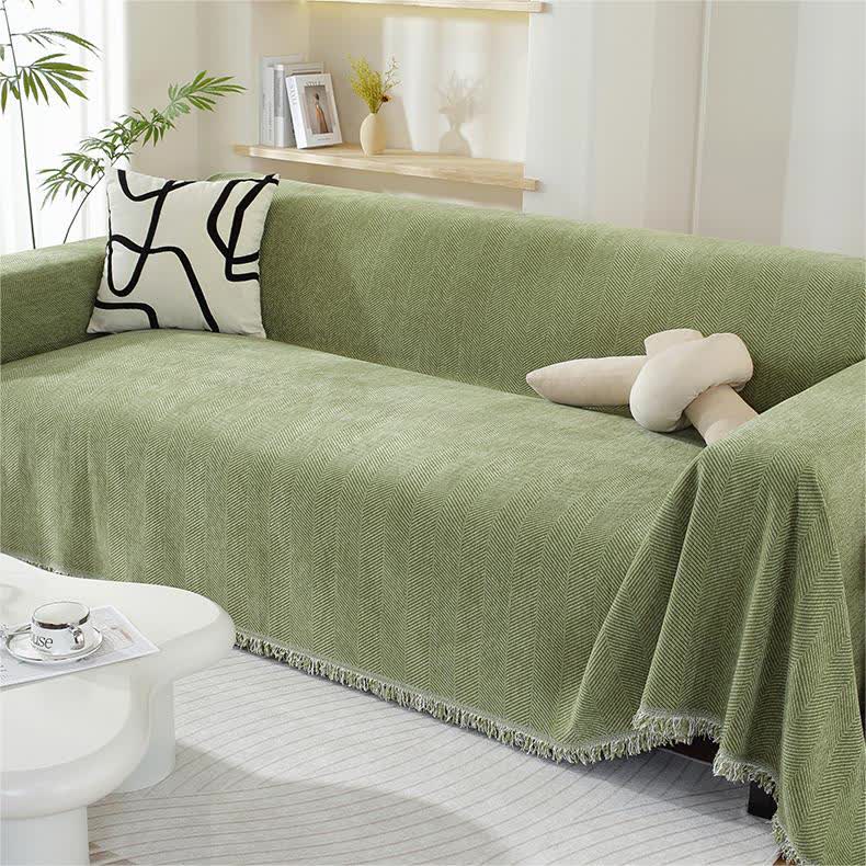 Sofacover i råhvid chenille – samlet look
