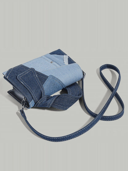 Blå crossbody taske i denim – casual commuter look