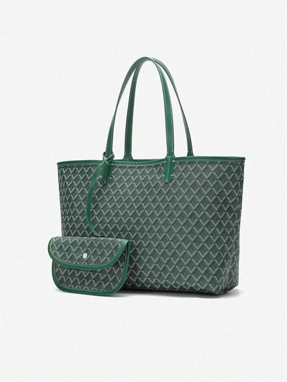 Stor tote bag i PVC til damer – forfra