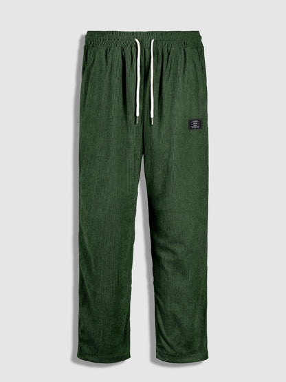 Fritidsbukser i fløjl til mænd – khaki styling