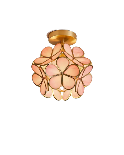 LED-loftlampe med blomsterdesign og varm belysning