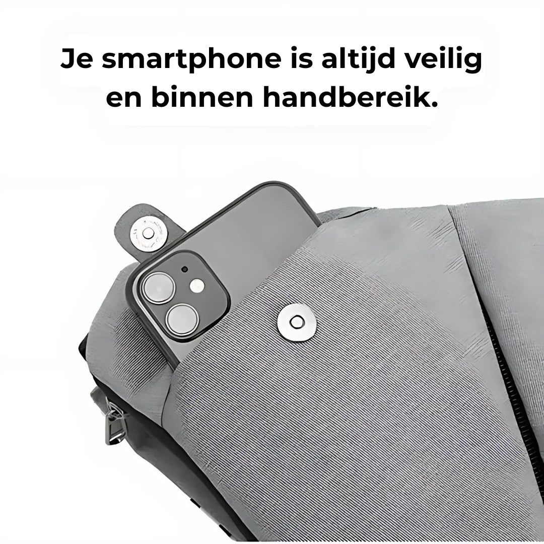 Crossbody taske i grøn farve set bagfra