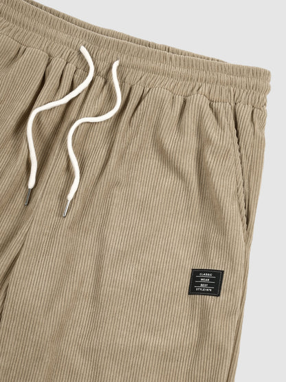 Herre-sæt i fløjl – sideprofil i khaki