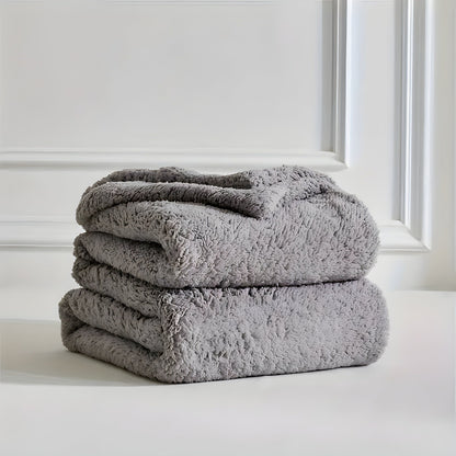 DoubleCozy Tæppe – Afslappet Dobbeltsidet Sherpa-fleecetæppe