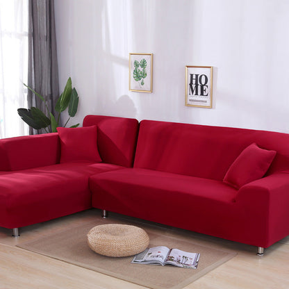 Elastisk sofabetræk i rød til 4-personers sofa, 235–300 cm