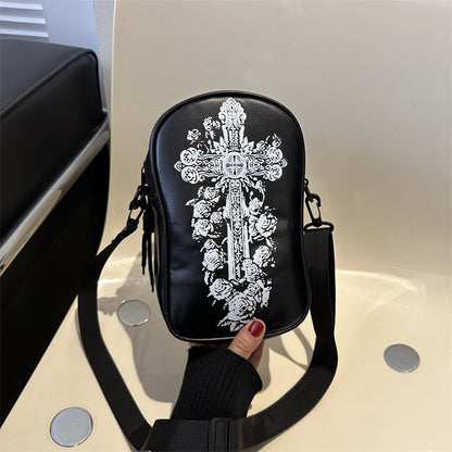 Halloween skuldertaske med græskarprint – festlig styling
