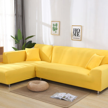 Elastisk sofabetræk i gul til 4-personers sofa, 235–300 cm