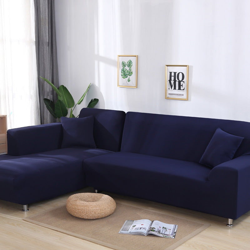 Elastisk sofabetræk i marineblå til 4-personers sofa, 235–300 cm