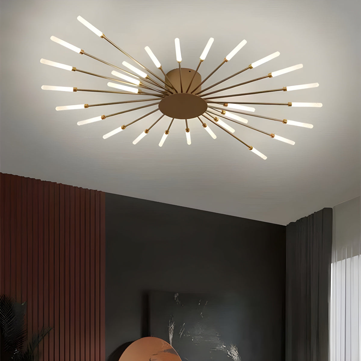 LED-loftlampe monteret i loft – belysning af større rum