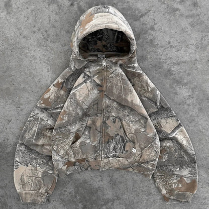 Isoleret fleece camouflage hoodie – forside