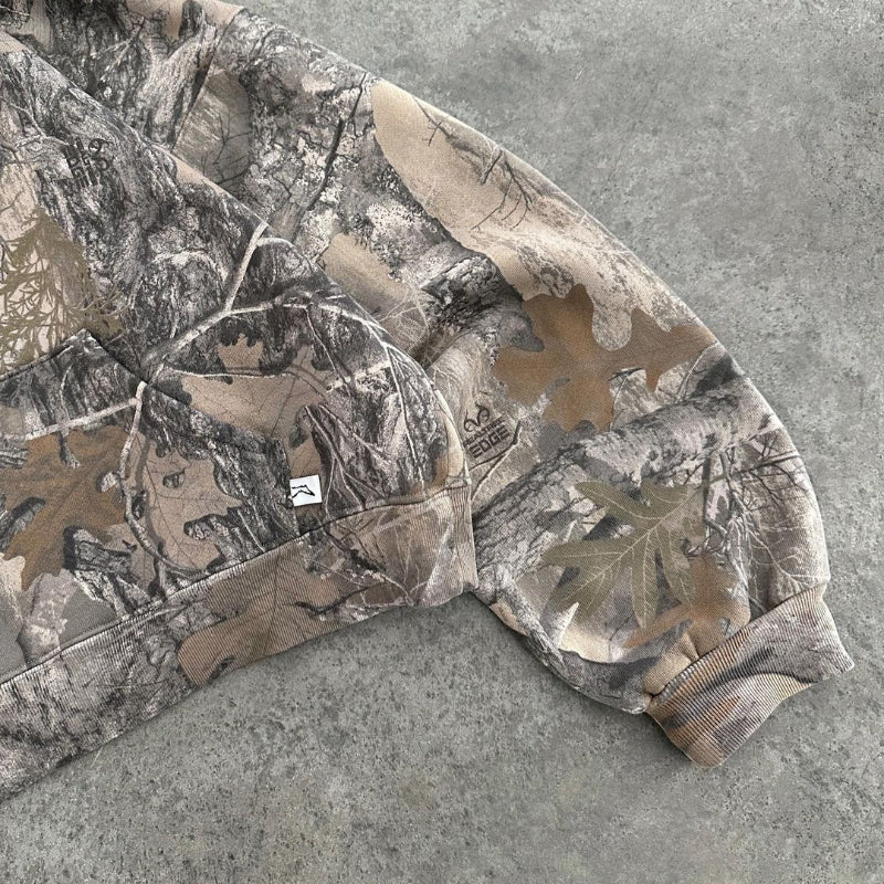 Camouflage hoodie – detalje af konstruktion