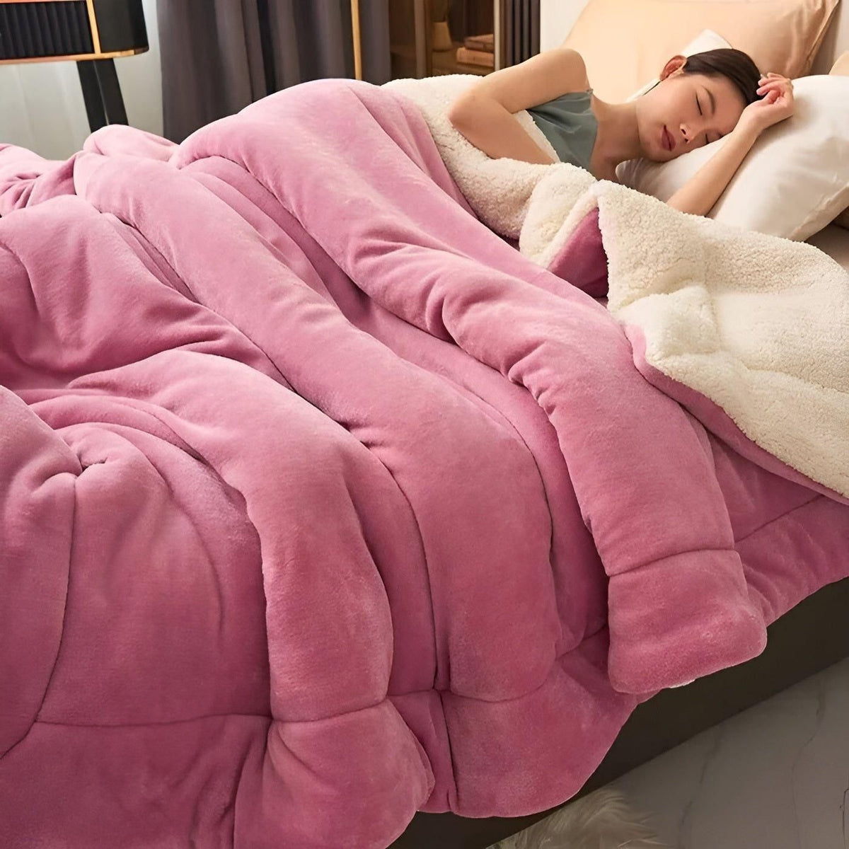DoubleComfort Tæppe – Hyggeligt, Varmt Dobbeltlaget Fleeceplaid