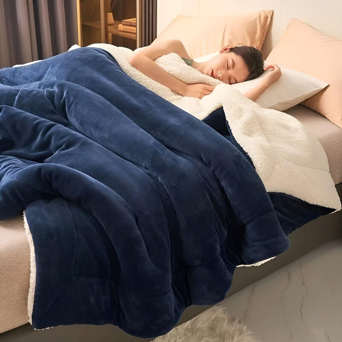 DoubleComfort Tæppe – Hyggeligt, Varmt Dobbeltlaget Fleeceplaid
