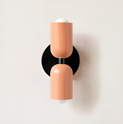 Væglampe set fra siden – diameter 120 mm, højde 255 mm