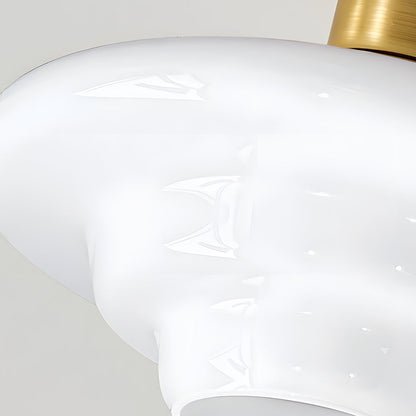 CE- og UL-certificeret loftlampe i valnøtræ og glas – produktdetalje