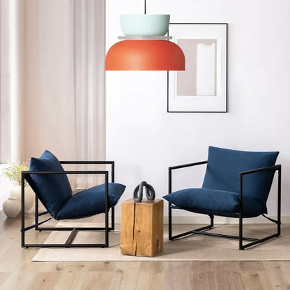 Loftlampe i gule toner med rosakant