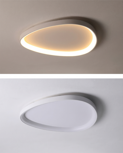 Detaljebillede af loftlampens overflade og finish