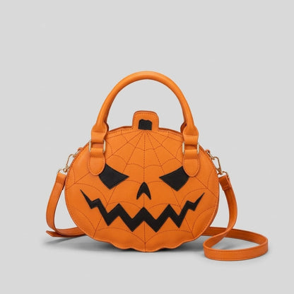 Halloween græskartaske i orange vegansk læder