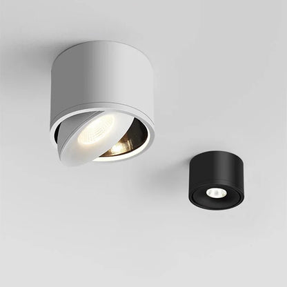 Nærbillede af justerbar strålevinkel på LED påbygningsspot