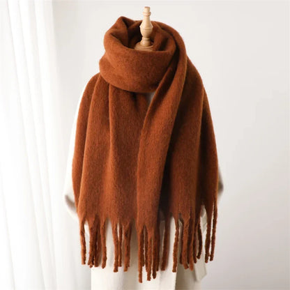 Turkis halstørklæde i cashmere-look med kvaster