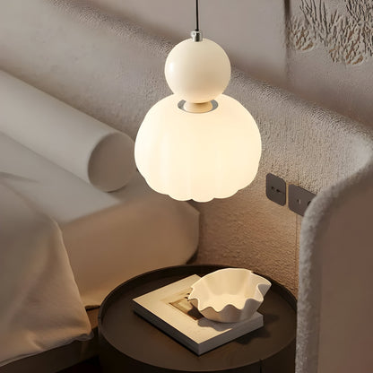Solar-Powered Elegance: Mjørik Nordic Cream Pendant Lamp**  **Meta Title:** Eco-Friendly Solar Pendant Lamp for Outdoor Spaces - Lioren