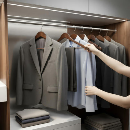 Trætøjsbøjler – Holdbare og Elegante Bøjler til Garderobe, Ideelle til Hjem og Professionelt Brug 1