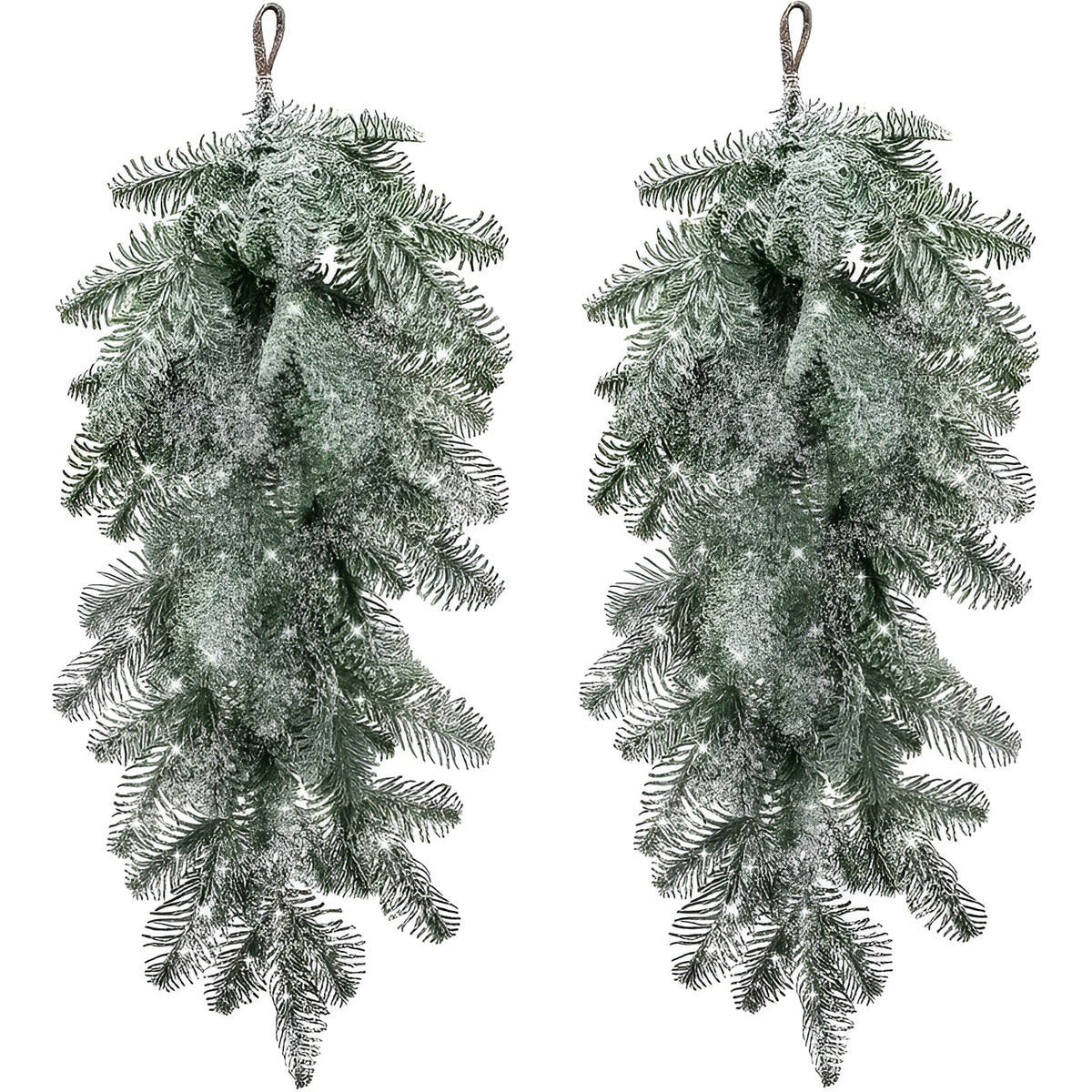Kunstig Juleguirlande – Med Sneperler og Frosteffekt | Dekorativ Ophæng til Dør, Pejs og Trappegelænder