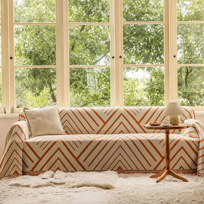 Sofatæppe med diamantmønster – multifunktionel sofabeskytter i polyester