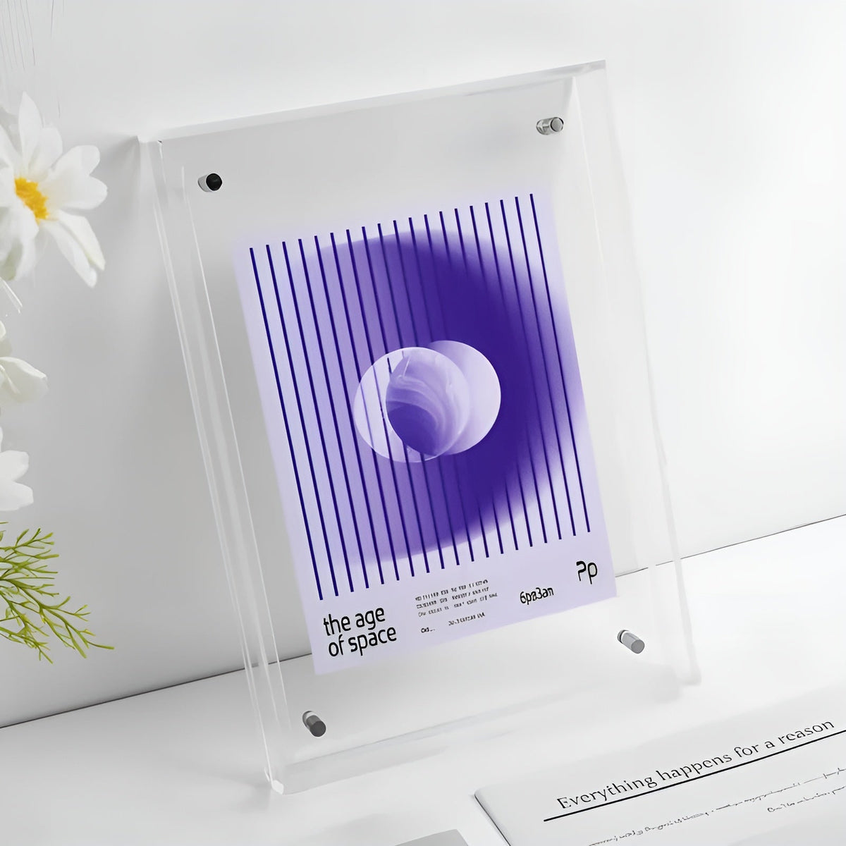 Akryl fotoramme 16x21 cm i transparent – neon retro-design